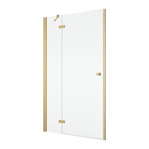 Ronal Annea drzwi prysznicowe 120cm(118,3-120cm) lewe, drzwi skrzydłowe, złoty szczotkowany, szkło bezbarwne AN13G12001307 zestaw z zestawem uzupełniającym do wnęki