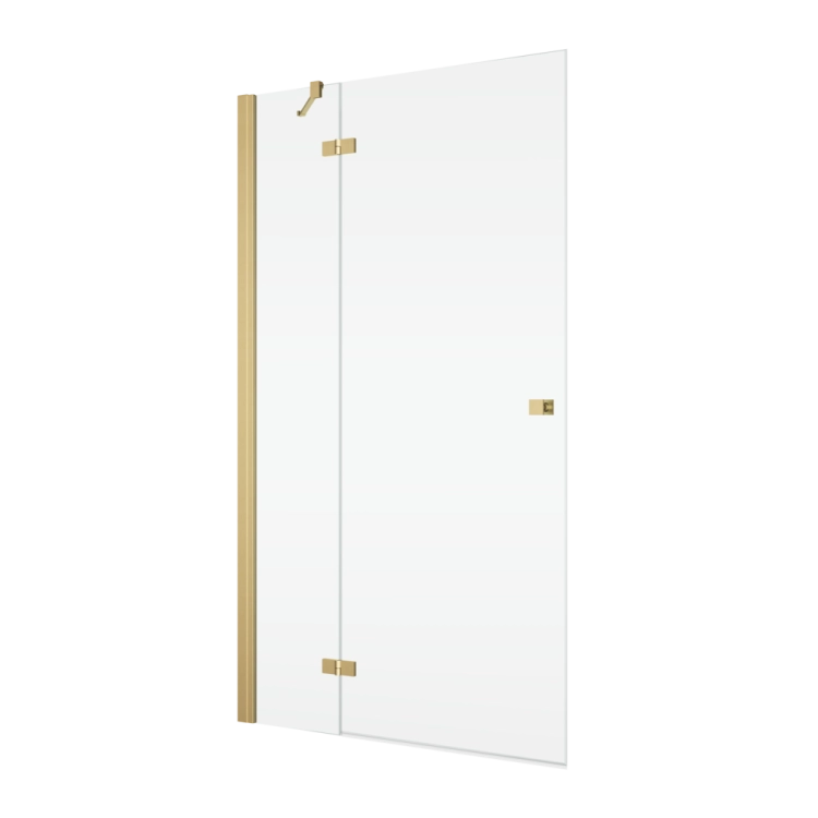 Ronal Annea drzwi prysznicowe 120cm(118,3-120cm) lewe, drzwi skrzydłowe, złoty szczotkowany, szkło bezbarwne AN13G12001307 - drzwi do ścianki