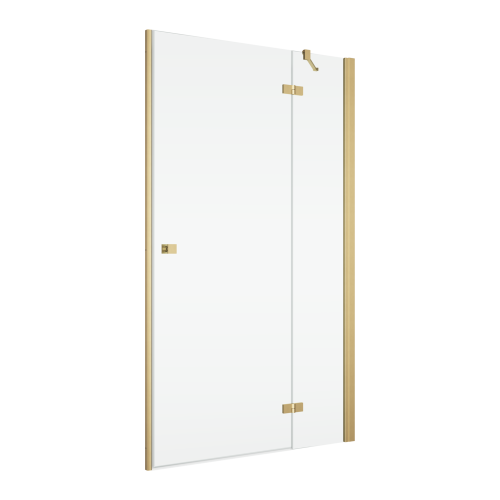 Ronal Annea drzwi prysznicowe 120cm(118,3-120cm) lewe, drzwi skrzydłowe, złoty szczotkowany, szkło bezbarwne AN13G12001307 zestaw z zestawem uzupełniającym do wnęki