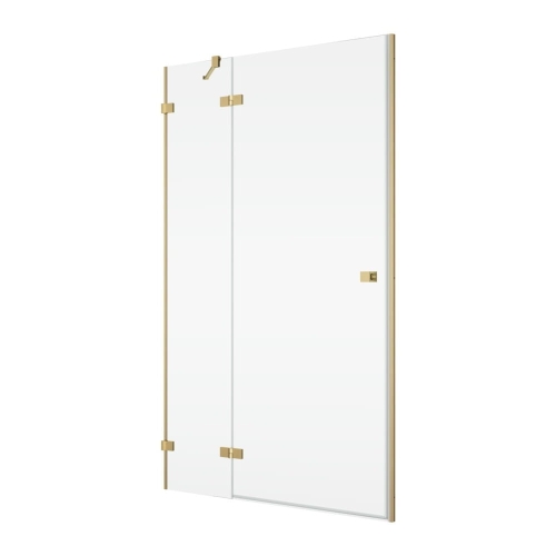 Ronal Annea drzwi prysznicowe 120cm(119,5x120,5cm) prawe, drzwi skrzydłowe, złoty szczotkowany, szkło bezbarwne AN13WD12001307 - drzwi do wnęki