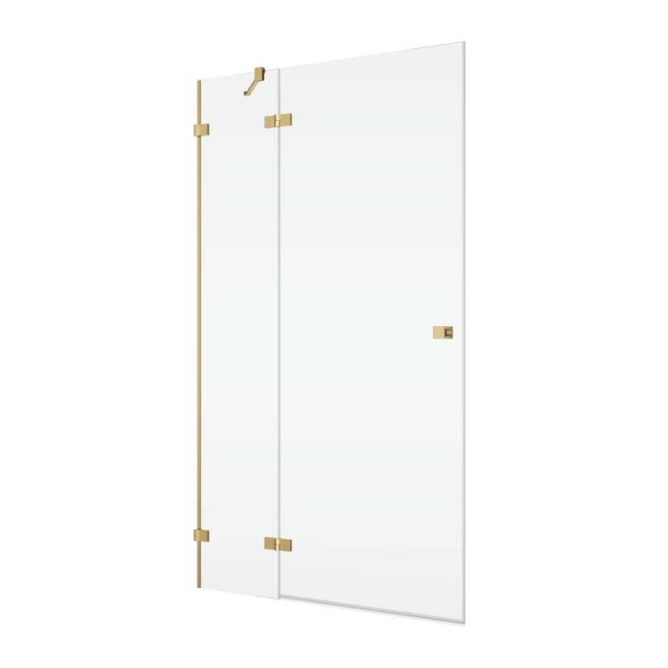 Ronal Annea drzwi prysznicowe 120cm(119,5x120,5cm) prawe, drzwi skrzydłowe, złoty szczotkowany, szkło bezbarwne AN13WD12001307 - drzwi do ścianki