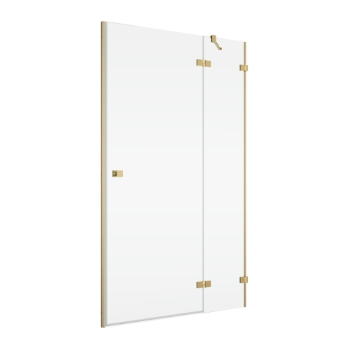 Ronal Annea drzwi prysznicowe 100cm(99,5x100,5cm) prawe, drzwi skrzydłowe, złoty szczotkowany, szkło bezbarwne AN13WD10001307 - drzwi do wnęki