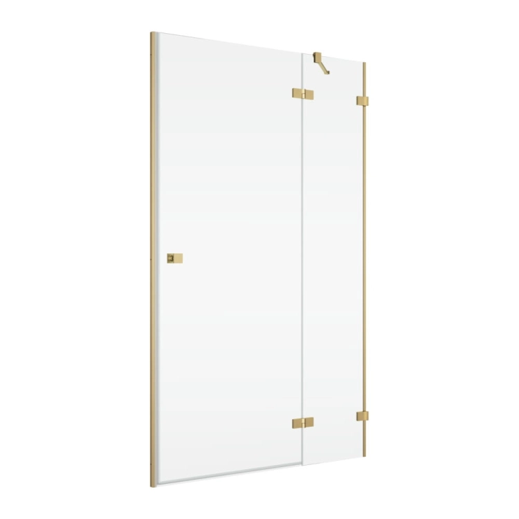 Ronal Annea drzwi prysznicowe 100cm(99,5x100,5cm) prawe, drzwi skrzydłowe, złoty szczotkowany, szkło bezbarwne AN13WD10001307 - drzwi do wnęki