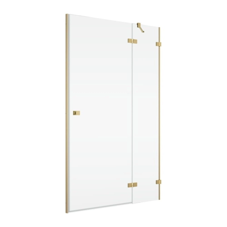 Ronal Annea drzwi prysznicowe 90cm(89,5x90,5cm) prawe, drzwi skrzydłowe, złoty szczotkowany, szkło bezbarwne AN13WD09001307 - drzwi do wnęki