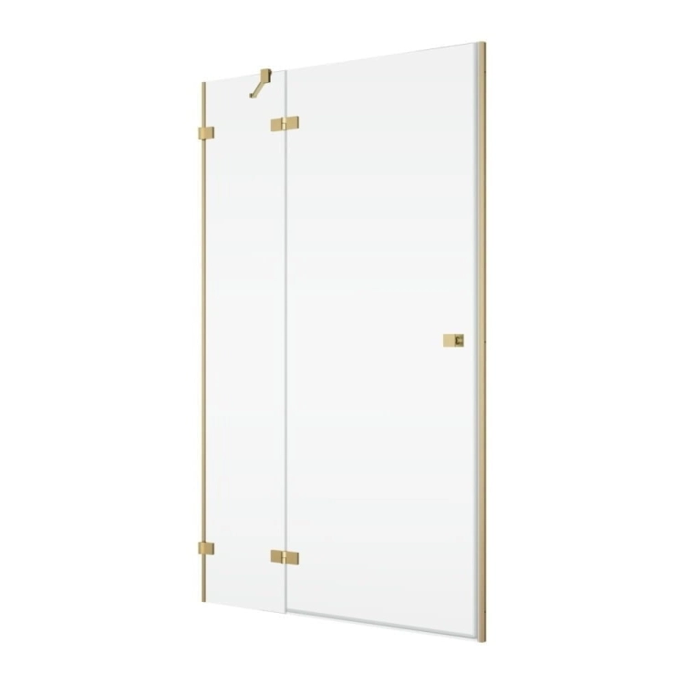 Ronal Annea drzwi prysznicowe 80cm(79,5x80,5cm) lewe, drzwi skrzydłowe, złoty szczotkowany, szkło bezbarwne AN13WG08001307 - drzwi do wnęki