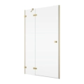 Ronal Annea drzwi prysznicowe 75cm(74,5x75,5cm) lewe, drzwi skrzydłowe, złoty szczotkowany, szkło bezbarwne AN13WG07501307 - drzwi do wnęki