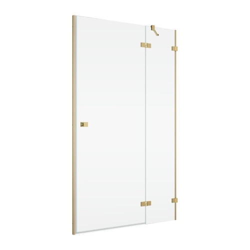 Ronal Annea drzwi prysznicowe 110cm(109,5x110,5cm) prawe, drzwi skrzydłowe, złoty szczotkowany, szkło bezbarwne AN13WD11001307- drzwi do wnęki