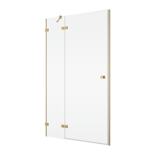 Ronal Annea drzwi prysznicowe 110cm(109,5x110,5cm) lewe, drzwi skrzydłowe, złoty szczotkowany, szkło bezbarwne AN13WG11001307- drzwi do wnęki