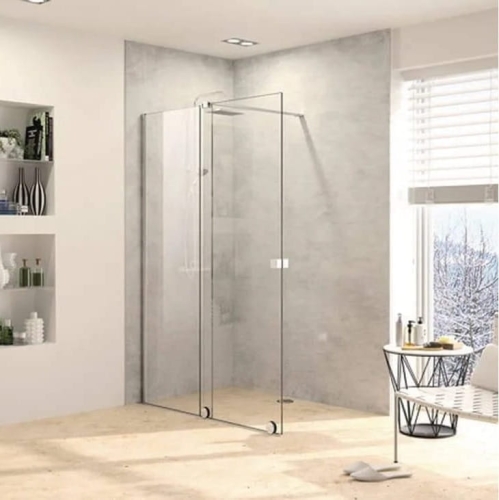 Huppe Xtensa Pure ścianka Walk-In typ 120(108,8-120cm), prawe, profile srebrny połysk, szkło bezbarwne AP, XT0203.069.322