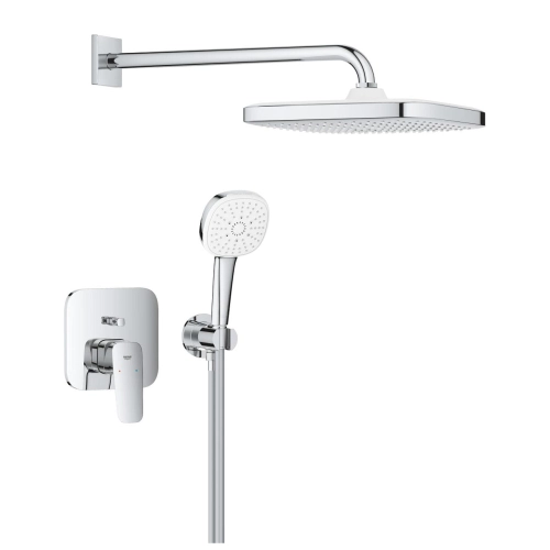 GROHE Cubeo zestaw prysznicowy podtynkowy z deszczownicą, bez elementu podtynkowego, chrom 1053360000