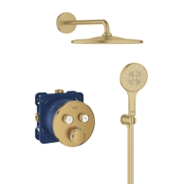 GROHE SmartControl zestaw prysznicowy podtynkowy z deszczownicą 310m, ramię ścienne 422mm, złoty szczotkowany - brushed cool sunrise 29119GN0-05