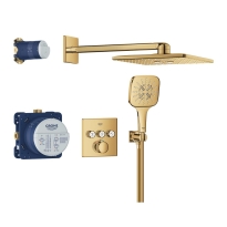 GROHE Grohtherm SmartControl Cube zestaw prysznicowy podtynkowy z termostatem, złoty błyszczący - cool sunrise 34864GL0