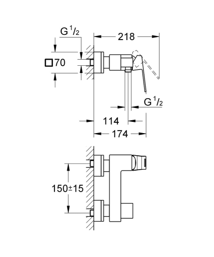 GROHE Eurocube bateria natryskowa, chrom 23145000