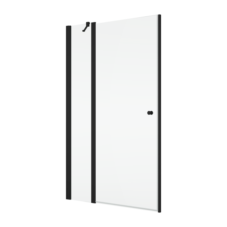 Ronal Solino drzwi prysznicowe skrzydłowe 90cm(88,3x90cm), profil czarny mat, szkło bezbarwne SOL1309000607