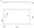 Schedpol Competia New brodzik prostokątny 80x110x2,5-12cm 3.4837