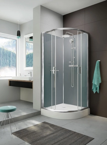 Sanplast Classic II kabina czterościenna półokrągła 90x90 cm KCKP4/CLIIa-90 602-011-0331-01-4S1 drzwi rozsuwane