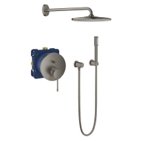 GROHE Essence zestaw prysznicowy podtynkowy z deszczownicą 310mm, ramię 422mm, szczotkowany grafit - brushed hard graphite 24058AL1-11
