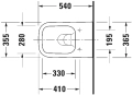 Duravit Happy D.2 Rimless miska podwieszana 54x36,5cm, biała 2222090000