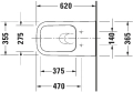 Duravit Happy D.2 Rimless miska podwieszana 62x36,5cm, biała 2550090000