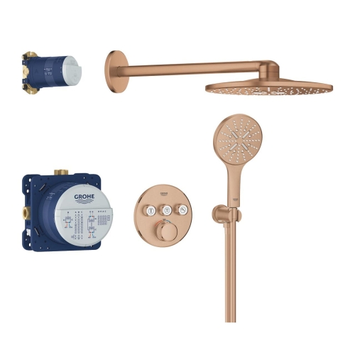 GROHE Grohtherm SmartControl zestaw prysznicowy podtynkowy z termostatem, miedziany szczotkowany - brushed warm suset 34863DL0