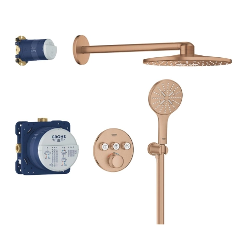 GROHE Grohtherm SmartControl zestaw prysznicowy podtynkowy z termostatem, miedziany szczotkowany - brushed warm suset 34863DL0