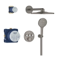 GROHE Grohtherm SmartControl zestaw prysznicowy podtynkowy z termostatem, grafitowy szczotkowany - brushed hard graphite 34863AL0