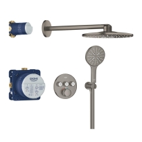 GROHE Grohtherm SmartControl zestaw prysznicowy podtynkowy z termostatem, grafitowy szczotkowany - brushed hard graphite 34863AL0