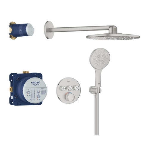 GROHE Grohtherm SmartControl zestaw prysznicowy podtynkowy z termostatem, stal nierdzewna 34863DC0
