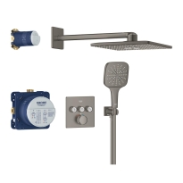 GROHE Grohtherm SmartControl Cube zestaw prysznicowy podtynkowy z termostatem, grafitowy szczotkowany - brushed hard graphite 34864AL0