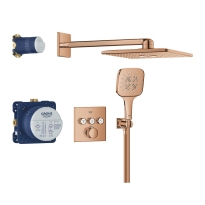 GROHE Grohtherm SmartControl Cube zestaw prysznicowy podtynkowy z termostatem, miedziany błyszczący - warm sunset 34864DA0