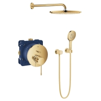 GROHE Essence zestaw prysznicowy podtynkowy z deszczownicą, złoty połysk - cool sunrise 24167GL1-10