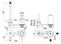 Paffoni Light bateria umywalkowa podtynkowa wylewka l-178mm, grafit mat LIG105MG70