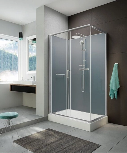 Sanplast Classic II Mineral kabina czterościenna prostokątna 120x80 cm srebrna KCD2/CLIIa-M-80x120 602-011-0292-38-4S1