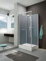 Sanplast Classic II Mineral kabina czterościenna kwadratowa z drzwiami skrzydłowymi 90x90 cm srebrna KCDJ/CLIIa-M-90 602-011-0132-38-4S1