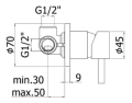 Paffoni Light bateria natryskowa podtynkowa, chrom LIG010CR70