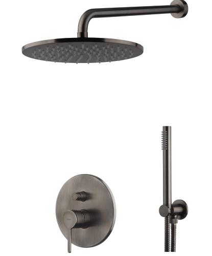 Emmevi Filo komplet prysznicowy podtynkowy z deszczownicą, gunmetal - grafit szczotkowany FIL015ZSC3.CNS