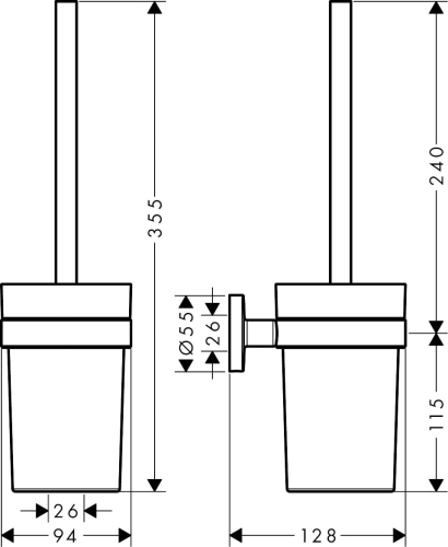 HANSGROHE Logis Universal szczotka WC z pojemnikiem, chrom 41722000