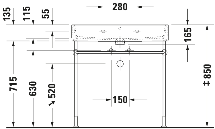 Duravit Vero Air umywalka meblowa 80x47cm, bez otworu na baterię, z przelewem, biała 2350800060