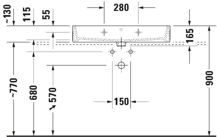Duravit Vero Air umywalka meblowa 80x47cm, bez otworu na baterię, z przelewem, biała 2350800060