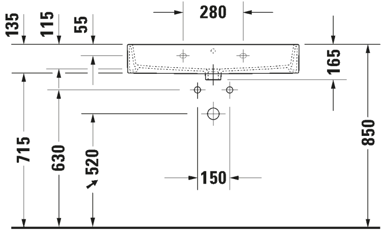 Duravit Vero Air umywalka meblowa 80x47cm, bez otworu na baterię, z przelewem, biała 2350800060
