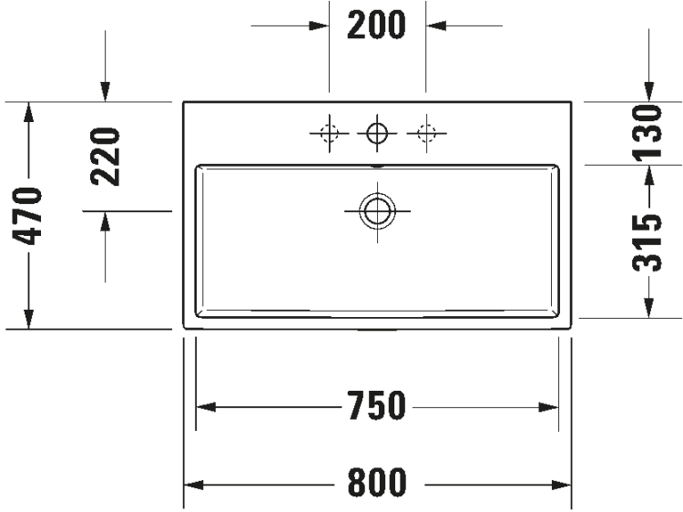Duravit Vero Air umywalka meblowa 80x47cm, bez otworu na baterię, z przelewem, biała 2350800060