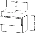 Duravit L-Cube szafka podumywalkowa 78,4x45,9cm, dwie szuflady, biały mat dekor LC627701818