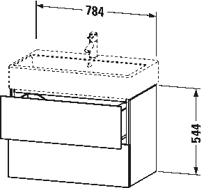 Duravit L-Cube szafka podumywalkowa 78,4x45,9cm, dwie szuflady, biały mat dekor LC627701818