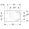 GEBERIT Icon miska podwieszana 53x35,5cm, biała 204000000