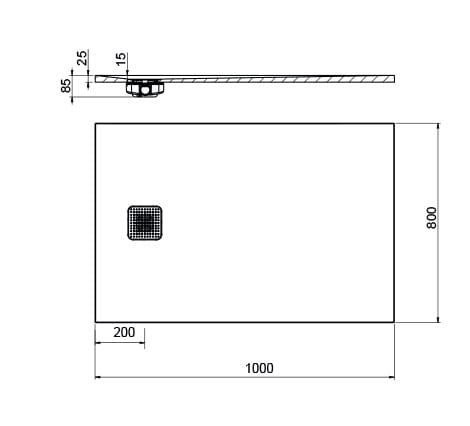 Sanplast Eco Mineral S brodzik prostokątny B-M/ECO S 80x100x1,5cm, biały, 645-581-0330-01-020