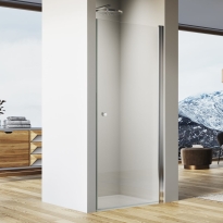 Ronal Solino drzwi prysznicowe skrzydłowe 100cm(98,3x100cm), profil srebrny połysk, szkło bezbarwne SOL110005007