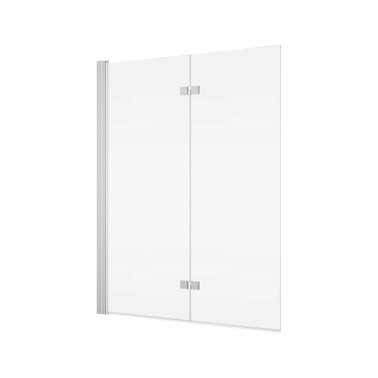 Ronal Solino SOLB2 parawan nawannowy 2-częściowy 90cm, lewy, profil srebrny połysk, szkło bezbarwne SOLB2G0905007