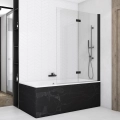 Ronal Solino black SOLB2 parawan nawannowy 2-częściowy 110cm, prawy, profil czarny mat, szkło bezbarwne SOLB2D1100607