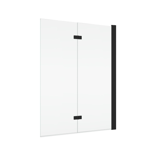 Ronal Solino black SOLB2 parawan nawannowy 2-częściowy 110cm, prawy, profil czarny mat, szkło bezbarwne SOLB2D1100607