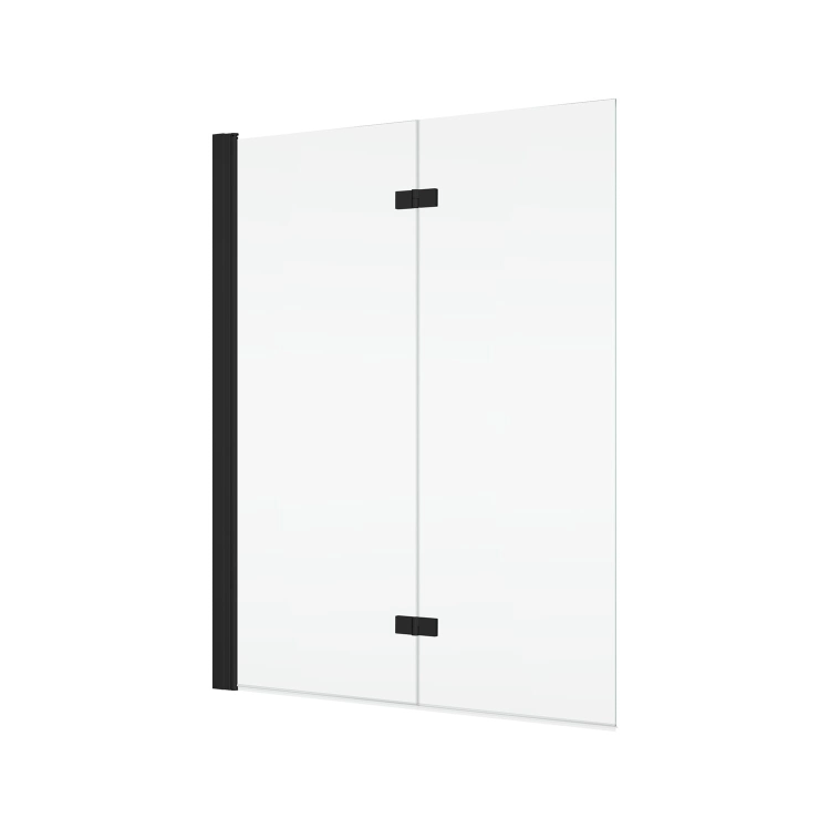 Ronal Solino black SOLB2 parawan nawannowy 2-częściowy 90cm, lewy, profil czarny mat, szkło bezbarwne SOLB2G0900607